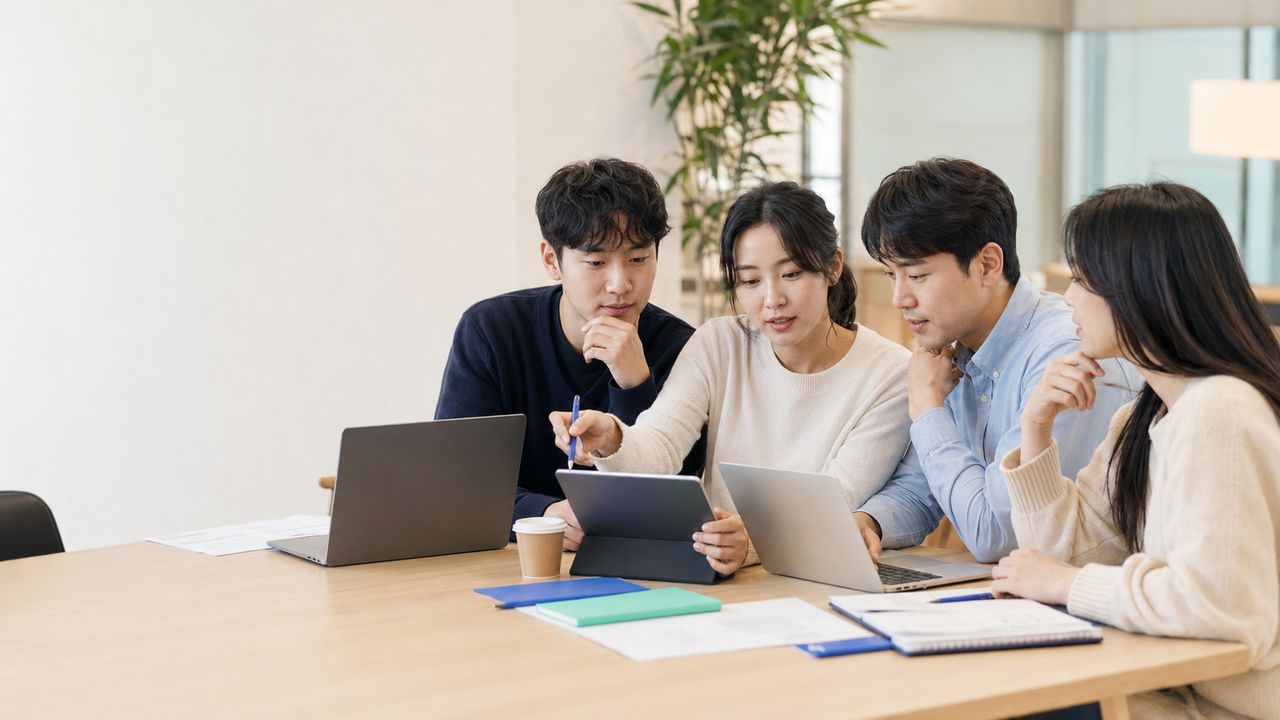 증빙 자료를 확인하는 검증 일러스트